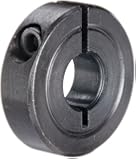 Climax Metal 1C-037 Steel One-Piece Clamping Collar, Black Oxide Plating, 3/8" Bore Size, 7/8" OD, With 6-32 x 3/8 Set Screw