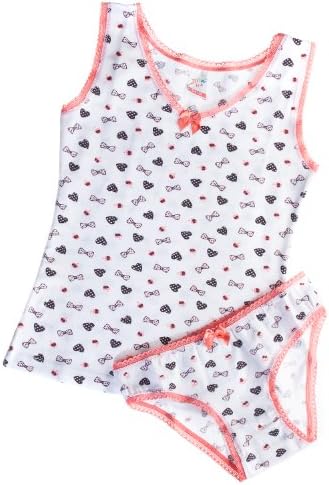 "Kid U Not" Toddler and Girls Hearts and Bows Print Tank and Panty Set.