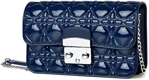 New Fashion Handbags Women Hand Clutch Purse Candy Colors Rhombus Women's wallet Jelly Shoulder Bag (Navy)