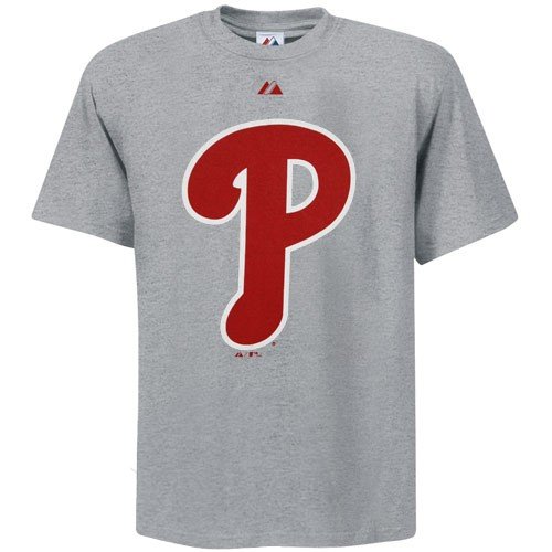 Majestic Philadelphia Phillies Ash Official Logo T-shirt
