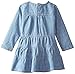 Calvin Klein Baby-Girls Infant Denim Dress with Flowers In Chest