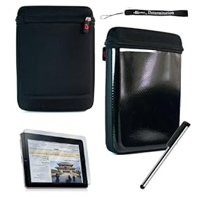 Apple iPad Accessories: Exclusive Limited Edition Tilt Stand Black EVA iCap iPad Cube Hard Nylon Case for iPad ( Compatible with all versions of iPad Touch Tablet 8GB 16 GB 32 GB 64 GB ) Case its " Tsa Compliant Checkpoint Friendly " + Includes an eBigValue (TM) Determination Hand Strap Key Chain + Includes Anti Glare Screen protector + Includes a Graphic Designer Silver Stylus Pen with soft rubber to avoid scratching your screen!!