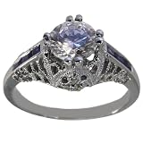 Antique Diamond Sapphire Engagement With GIA CERTIFIED I SI1 .60ct Center