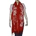 Red Stoles Wool with Flower Embroidery 80 x 29 inches