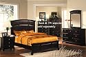 4pc Eastern King Size Bedroom Set Chocolate Finish