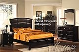 4pc Queen Size Bedroom Set Chocolate Finish