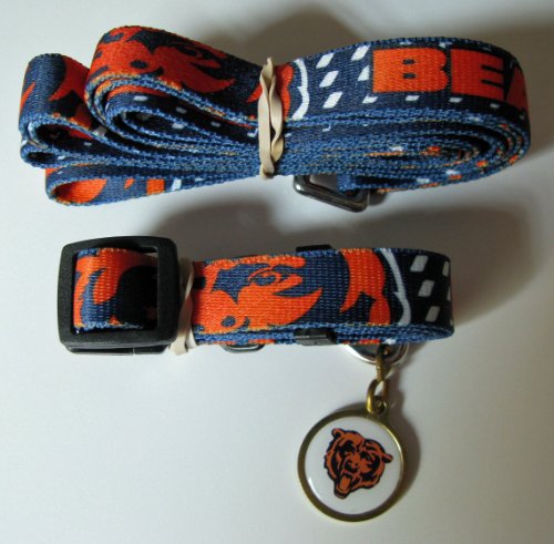 Chicago Bears Pet Accessories Set - Large (6' Leash, Collar, and ID Tag)