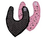 サンベビー 2枚組バンダナ型スタイ ブラック ピンク ハート