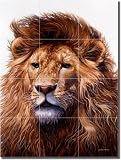"Lion" by Jack White - Artwork On Tile Ceramic Mural 17" x 12.75" Kitchen Shower Backsplash