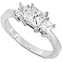 Three Stone Princess Cut Diamond Ring 1.00ctw (HI/SI) in White Gold