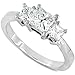 Three Stone Princess Cut Diamond Ring 1.00ctw (HI/SI) in Platinum