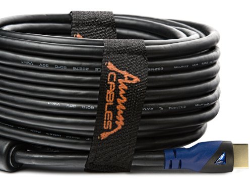 Aurum Ultra Series - High Speed HDMI Cable (50 Ft) - 26 AWG - CL3 Rated for In-wall Installation - Supports 3D - Ethernet and Audio Return - With Ferrite Cores [Newest Version] - 50 Feet