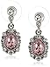 Downton Abbey Carded Silver-Tone Amethyst-Color Crystal Drop Earrings