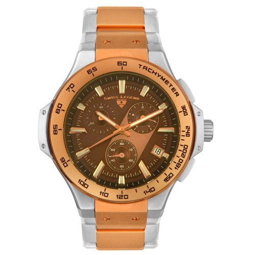 51 RiOWyFzL Swiss Legend Mens Maverick Chronograph Rose GoldTone Watch