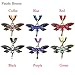 Eyourlife Retro Dragonfly Charms Necklace Chain Rhinestone Inlay Gem tone Pendant