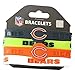 Amico International unisex NFL Team Logo Silicone Rubber Wrist Band Set of 4 sports fan bracelets, Team Colors, One Size US