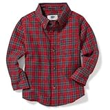 オールドネイビー OLD NAVY/ プラッドポケットシャツ レッドタータン トップス長袖シャツ 4歳【並行輸入】