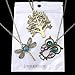 JEWELRIESHOP Lady Assorted Classic Vintage-Looking Bronze Dragonfly Floral Long Chain Pendant Necklace