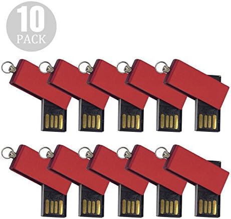 ABAZAR 10pcs 8gb Usb Flash Drive Usb 2.0 Flash Drive Memory Stick Fold Storage Thumb Stick Pen Swivel Design Red A318