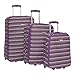 Travelers Club Luggage Candy Stripe 3 Piece Luggage Set