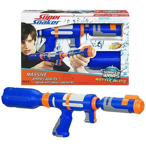 water nerf gun:SUPER SOAKER: SOAKER WARS BOTTLE BLITZ (Blue)