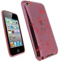 iGadgitz Butterfly Pink Durable Crystal Gel Skin Case Cover (Thermoplastic Polyurethane TPU) for Apple iPod Touch 4th Generation 8gb, 32gb, 64gb + Screen Protector