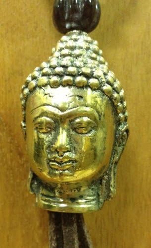 2-6 Day Delivery Unique Spiritual Metal Buddha Head Suede String Ceramic Beads Fashion Handmade Jewelry Zen Rosary Healing Positive Energy Accessory Trendy Meditation Prayer Beads Siddhartha Buddha (Necklace, Brown and Gold)