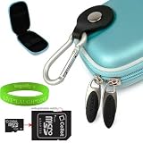 Canon PowerShot Point & Shoot Camera Accessories from VanGoddy Offers our Slim & Stylish Protective Case Cover Silicone Skin in Sky Blue **Fits Canon PowerShot A2200 A3300 ELPH 100HS 300HS 310HS 500HS 510HS SD4000IS SD4500IS Model Cameras** + Blue Color Flexible Tripod + 4GB SD Card + VanGoddy LIVE * LAUGH * LOVE Wristband