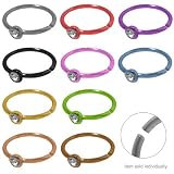 Anodized Titanium Heart Nose Hoop Rings with Cz Gem