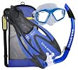 U.S. Divers Adult Icon Mask/Seabreeze Snorkel/Proflex Open Heel Fins/ Gearbag
