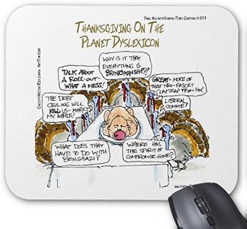 Thanksgiving On Dyslexicon Funny Mouse Pad Wrist Protector Gaming Mouse Mat