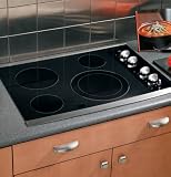 GE CleanDesign JP356SMSS 30 Smoothtop Electric Cooktop – Black Surface with Stainless Steel Accent
