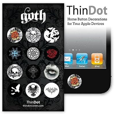 ThinDot Home Button Decals for iPad, iPhone and iPod Touch "Goth"