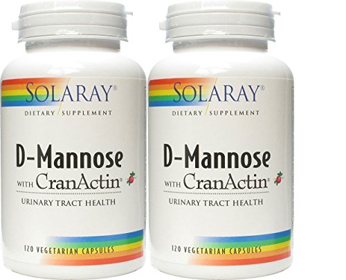 Solaray D-mannose with Cranactin -- 120 Vegetarian Capsules (120x2)
