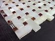 White Onyx Basketweave Mosaic Tile with Red Onyx Dot