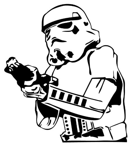  Star Wars Storm Trooper Blaster 6 Inch High Quality Vinyl Sticker Decal White