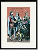 Black Framed/Matted Print 17x23, King of Byzantine, Sixth Century A.D.
