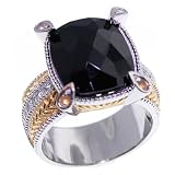 Palladium Black Spinel and Ruby Ring