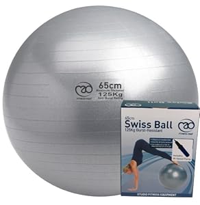 Fitness-Mad Anti-Burs Balle suisse t Argenté65 cm 125 kg