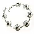 India Jewellery Sterling Silver Smokey Quartz Bracelet 7.75 inches
