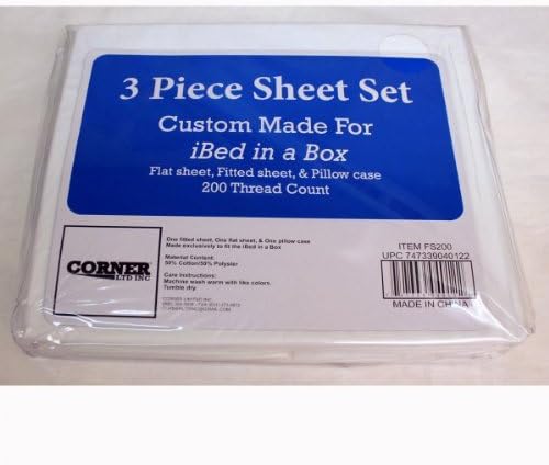 3 Pc Sheet Set for iBed and Paris Convertible White Black
