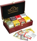 Ahmad Tea Keeper Wooden Box with 80-Count Assorted Tea Bags