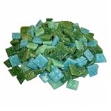 Glasmosaik ~1450 Mosaiksteine 1x1cm 1000g Grünmix