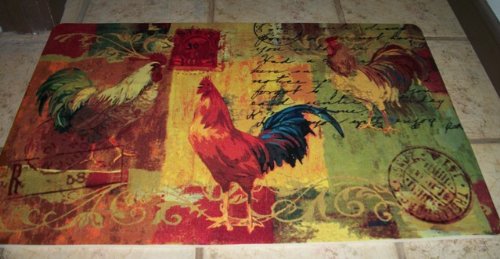 Extra Soft OVERSIZED Rooster Kitchen Fatigue Mat/ Rug