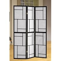 Room Screen Divider Contemporary Style in Black Finish