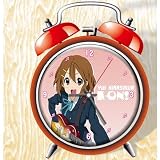 XINGQU K-on Anime Colorful Design Twin Bell Alarm Clock, Red