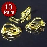 Gold Plated Brass Clip On Ball Earrings Findings (Price/20pcs)