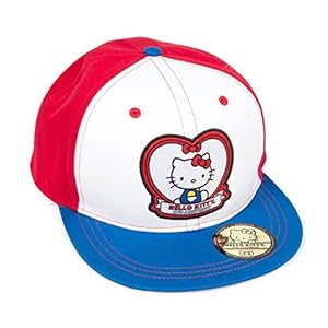 Hello Kitty Sports 40th Anniversary Street Hat (Heart), White/Red/Blue