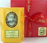 GOLD II (8 oz Whole Bean) Private Estate Luxurious Kona Coffee Blend in Holiday Red Gift Box; The Luxury Gift Coffee!