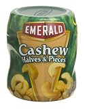 Emerald Nuts Cashew Halves & Pieces, 4.5-Ounce Canisters (Pack of 12)